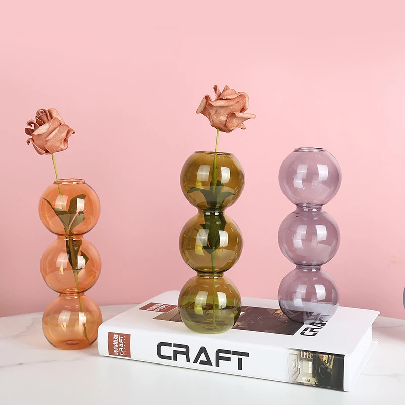 Arrangement Spherical Art Flower Ornaments Vases Nordic Creative Glass Bubble Vase Flower Decoration Home Birthday Gift