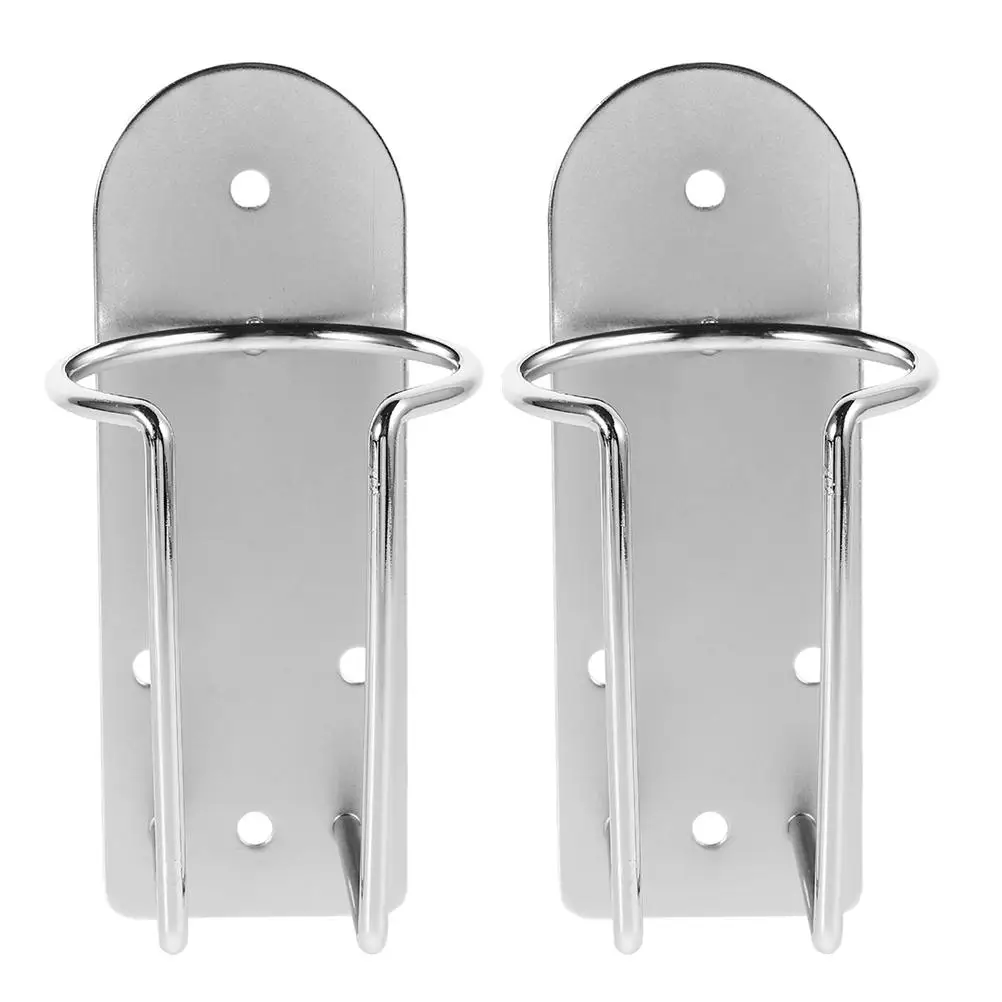 

2Pcs Stainless Steel Razor Storage Rack Beard Trimmer Grooming Holder Hair Dryer Stand Straightener Bathroom Wall ganizer Tools