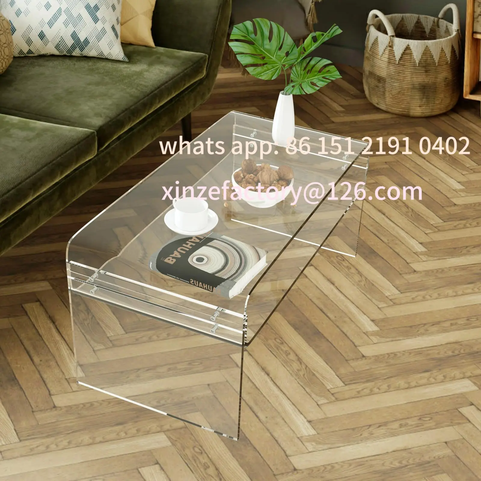 

Customizable przezroczysty akrylowy stolik kawowy Nowoczesny prosty stolik do salonu Stolik do herbaty w stylu light lu