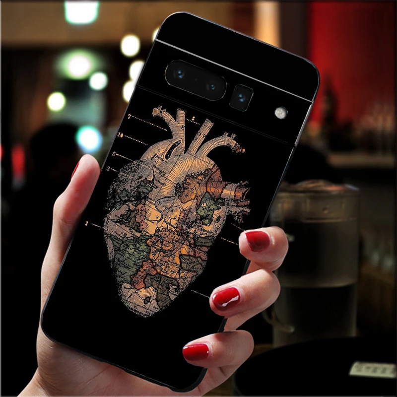 

Heart Anatomy Skull Bones Phone Case For Google Pixel 10 9 Pro XL 9A 8 7 6 Pro Pixel 8A 7A 6A Pixel 8 7 6 5