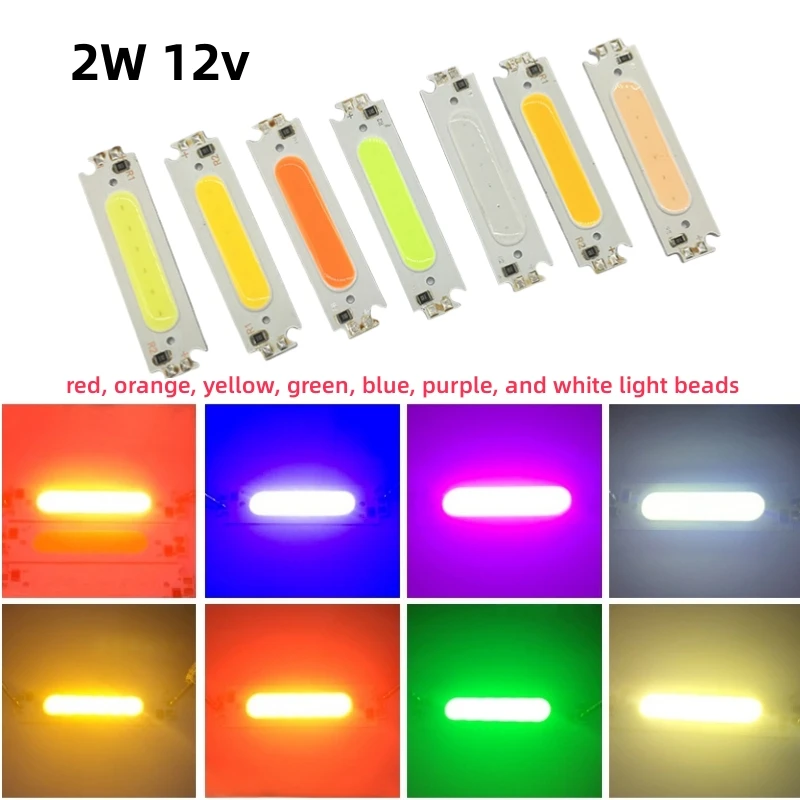 5/10/30Pcs DC 12V 2W Bar COB Light Chip 60x15MM LED COB Strip Light Floodlight Beads White/Red/Green/Blue/Pink/Purple COB Chips