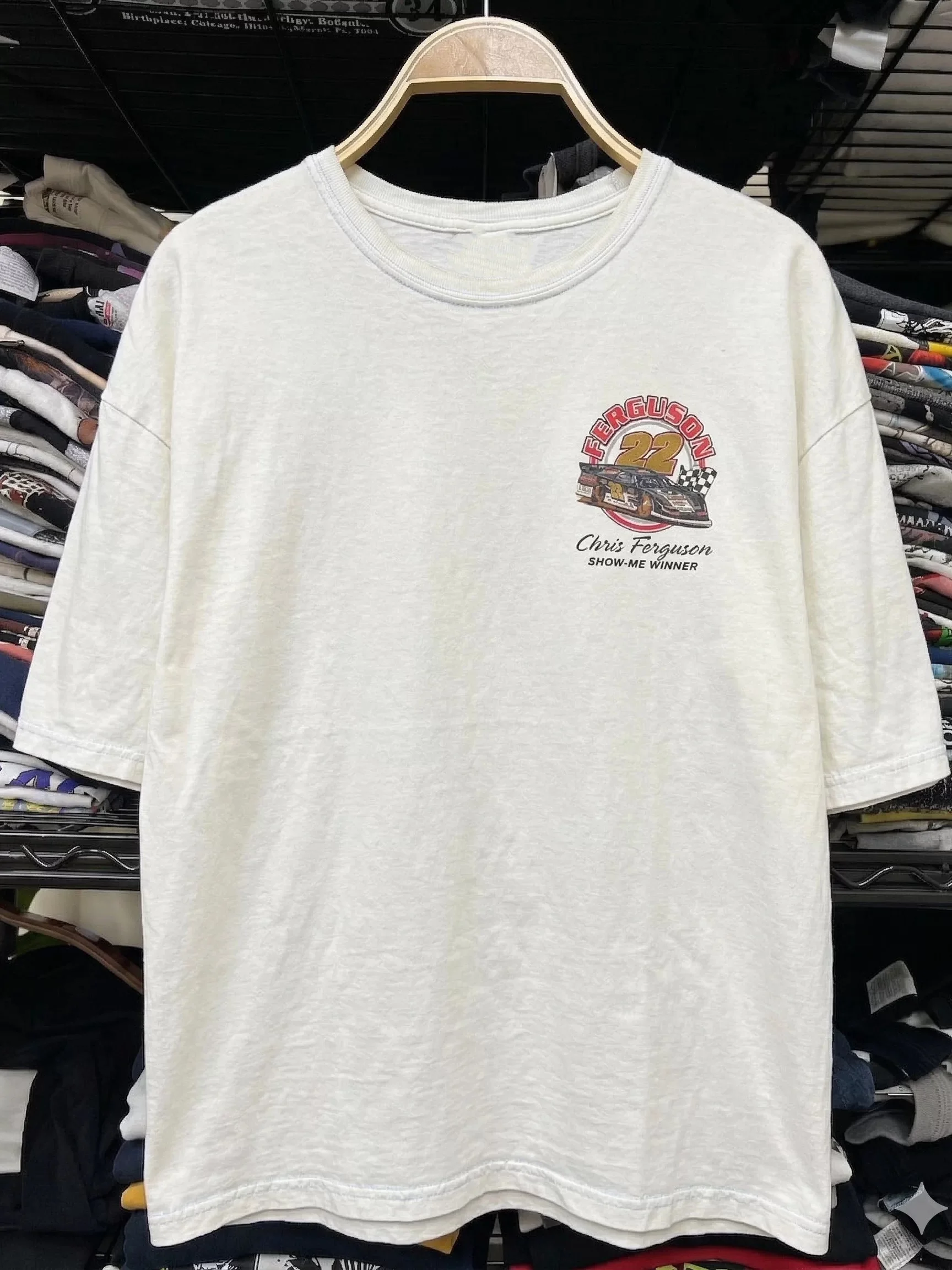 Vintage 2022 Chris Ferguson Show-Me 100 Winner Racing  Graphic T-Shirt Cotton Men Women Streetwear Tee
