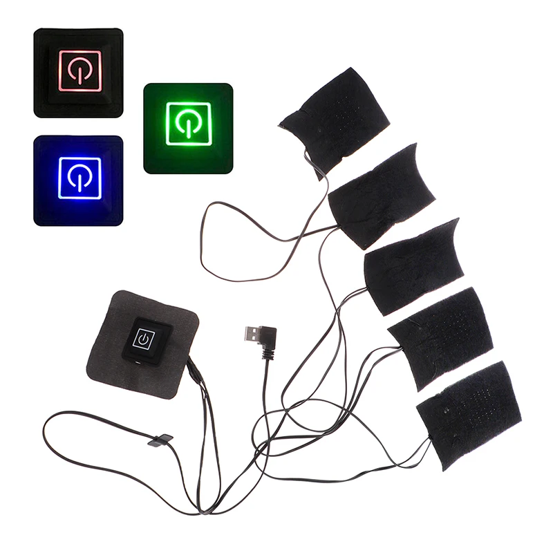 * New Sale 5Sheet Set USB Electric Heated Jacket Warm Winter Heating Vest Pads for DIY Heated Clothing - view 5