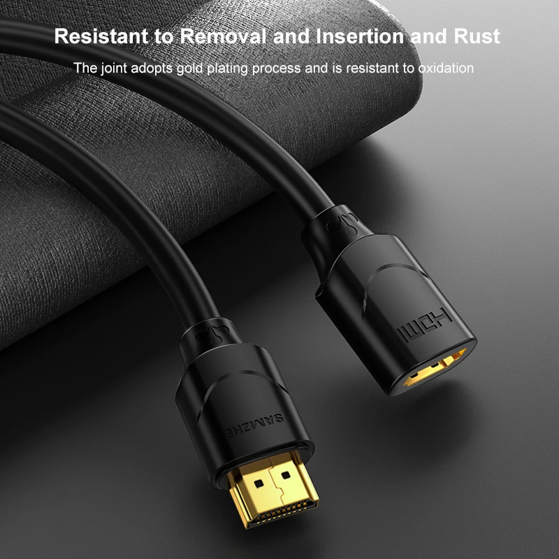 SAMZHE HDMI 2,0 Verlängerung Kabel 4K/60Hz HDMI 2,0 2,1 Männlichen zu Weiblichen Kabel für HDTV Nintend schalter PS4/3 HDMI Extender Adapter 8K – Detail 10