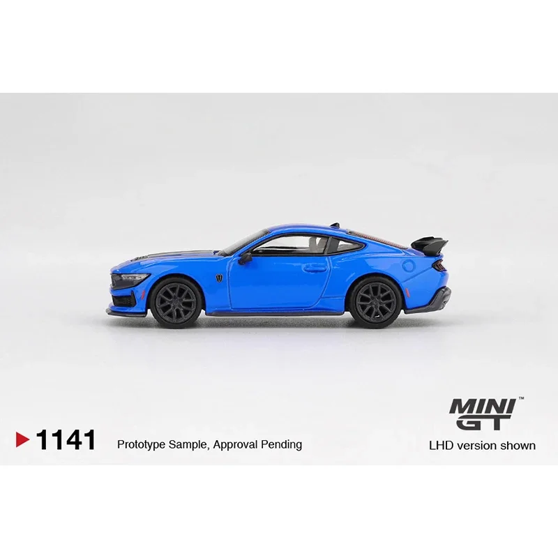 Vorverkauf MINIGT 1141 1:64 Ford Mustang Dark Horse 2024 Grabber Blue Diecast Car Model Collection Toys MINI GT