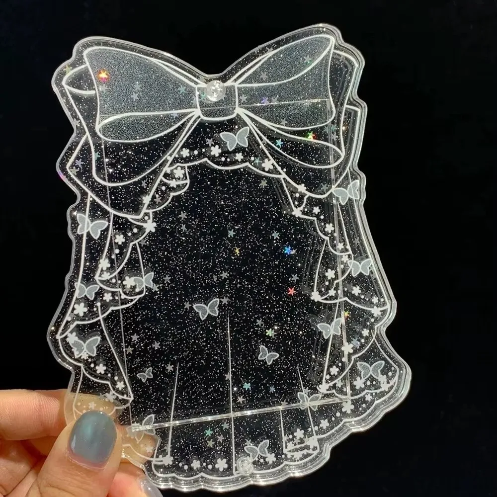INS Acrylic Acrylic Photo Frame Bow Glitter Card Holder 3 Inch Card Storage Star Chasing Card Desktop Stand