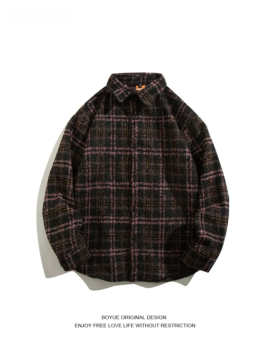 

Мужская рубашка BOYUE в клетку на осень-зиму, повседневная, свободного кроя, тонкая, для работы и отдыха, для пар