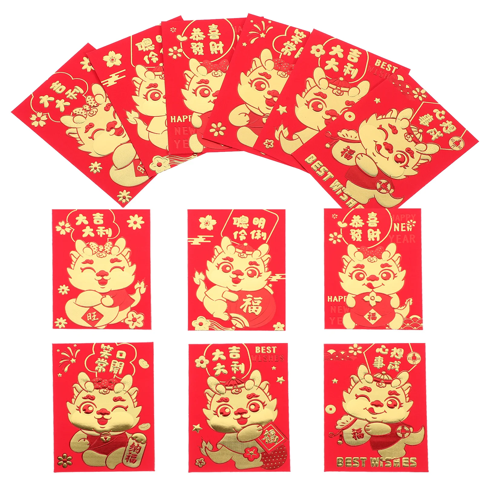 

30Pcs Exquisite Red Envelopes Chinese Style New Year Dragon Paper Red Packets 2024 Cash Gift Pouches Chinese Envelopes