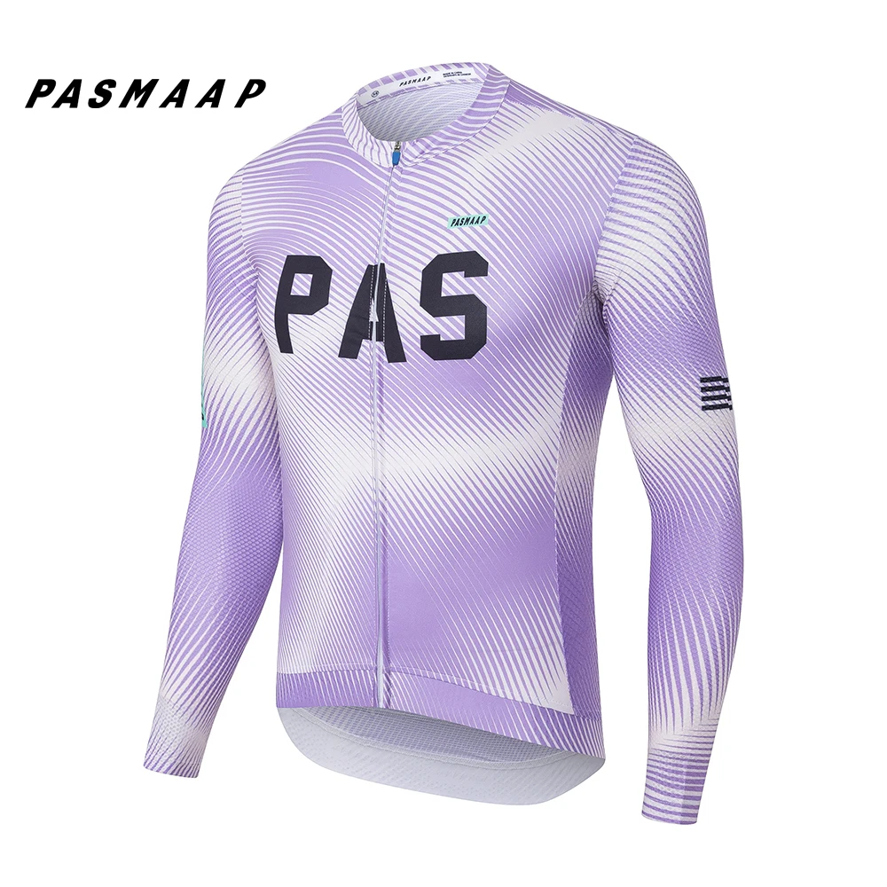 PASMAAP-Cycling Jersey for Men, Long Sleeve, Pro Team, MTB, Road Bike Clothing, Breathable Bicycle Shirts, 2025