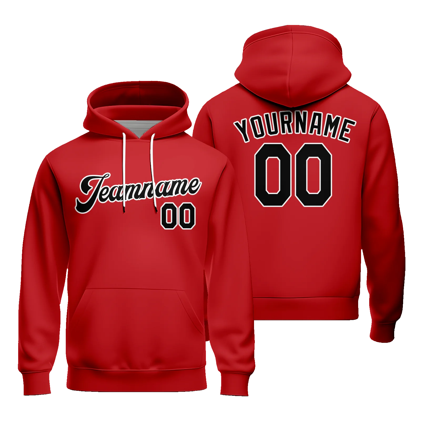 Custom Solid Color Unisex Baseball Hoodies Sublimation with Team Name Number Pullover Hooded