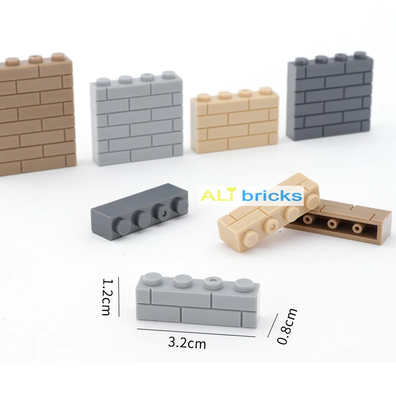 100pcs Bulk Building Blocks figure da parete spesse mattoni 1x4 punti educativi dimensioni Creative compatibili con marchi giocattolo per bambini