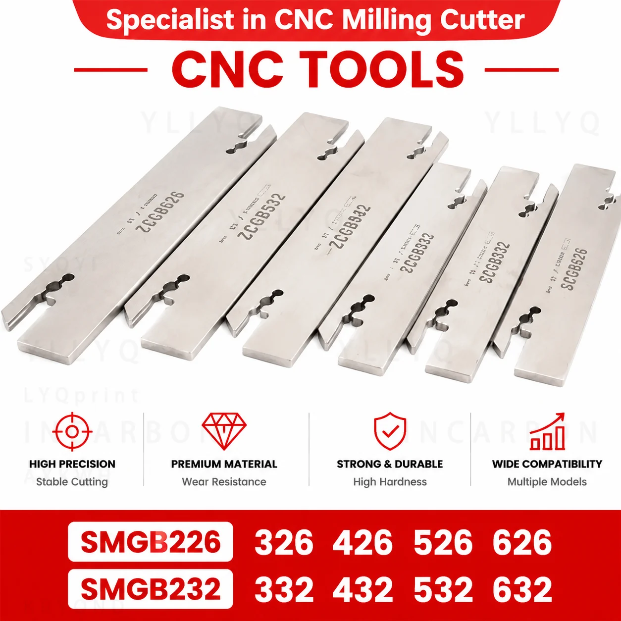 

CNC SMGB26 SMGB32 DGFH26 DGFH32 Grooving Cutter Holder For MGMN Carbide Inserts Lathe Cutting Parting Tool