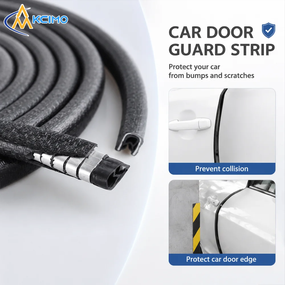 Glue-Free Install Auto Door Edge Protective Strip, U-Shape Keel Rubber Anti-Scratch Guard, Vehicle Door Sealing Trim Accessories
