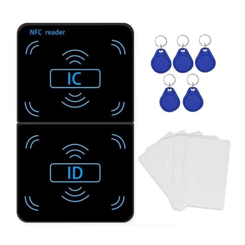 B04C- Reader Writer Copier Duplicator 125Khz 13.56Mhz USB UID T5577 EM4305 RFID Keyfob Smart Card Tag Encrypted Programmer