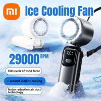 Xiaomi Ice Cooling Handheld Fan 100 Speeds Turbo Portable USB Desk Fan Foldable/Hangable for Outdoor Fast Chill Ice Compress New