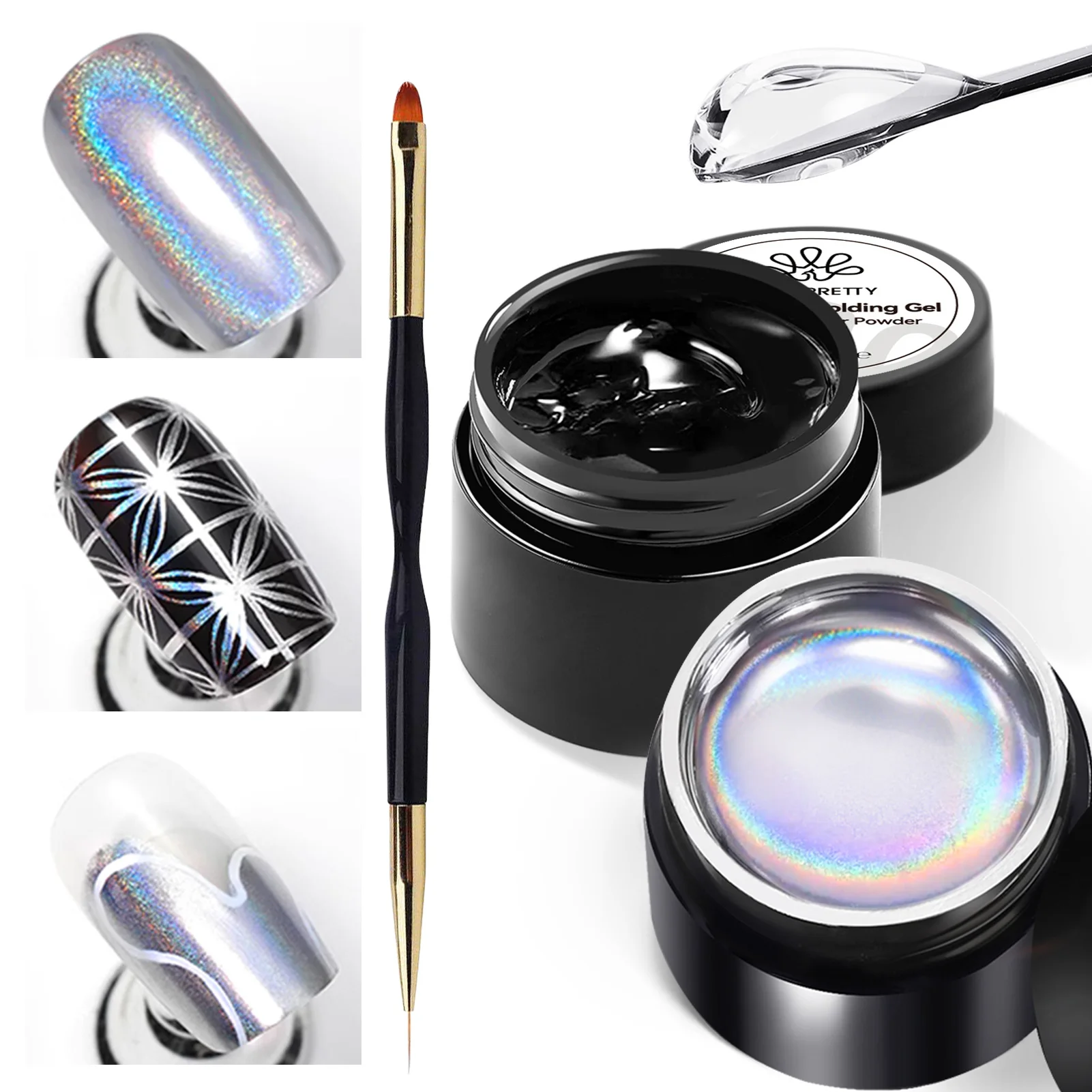 본 프리티 2/3개입 5ml 솔리드 모델링 젤 네일 폴리쉬 세트 메탈 페인팅 3D 카빙 웨이브 라이너 네일 아트 살롱 디자인 매니큐어