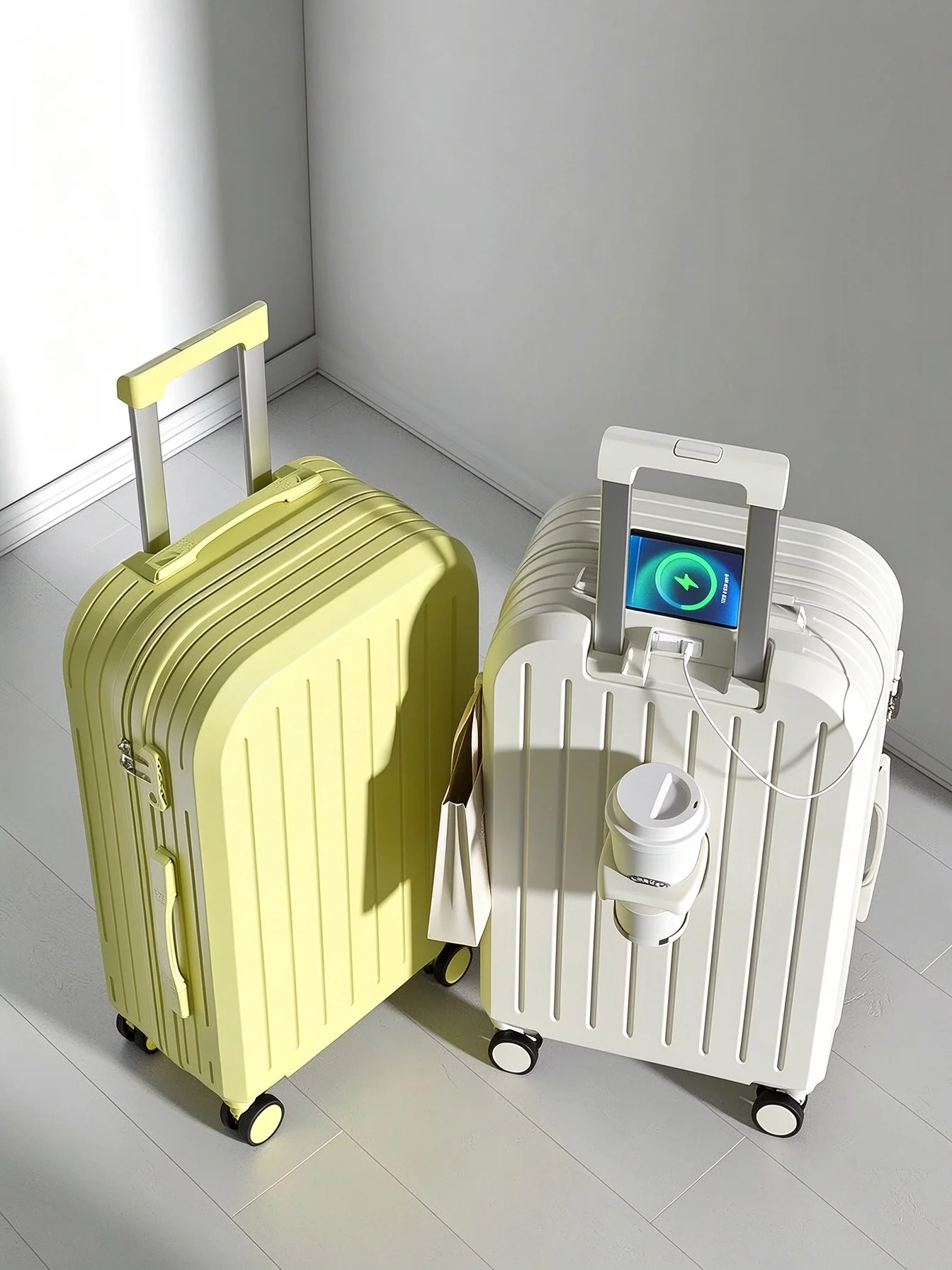 luggage-fashionable-large-capacity-20-inch-women's-carry-on-suitcase-with-combination-lock-travel-bag-pc-abs-material-single