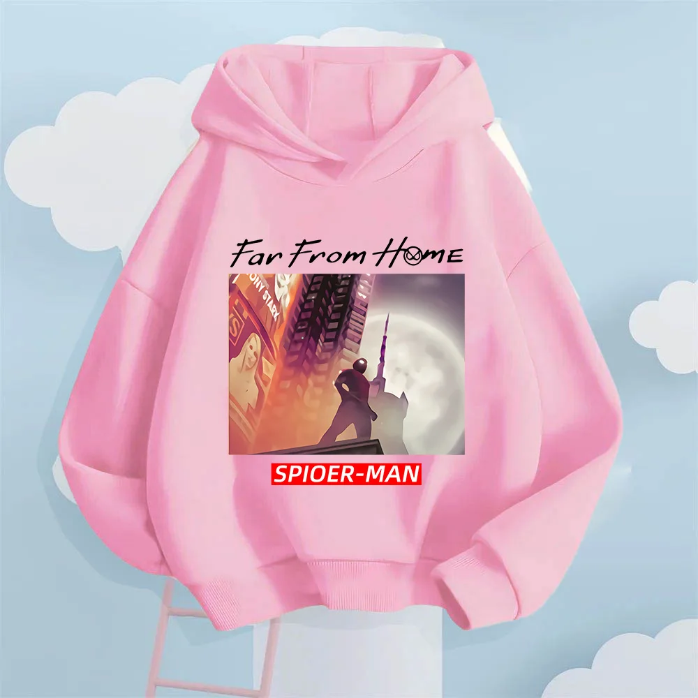 Felpa comoda e casual con stampa di supereroi Marvel Street Style per bambini per ragazzi e ragazze, top da esterno autunnale e invernale