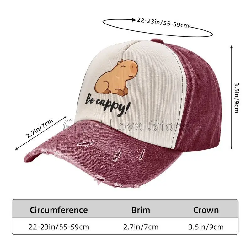 مضحك كابيبارا يكون كابي قبعة بيسبول للجنسين قابل للتعديل Snapback قبعة خمر قبعات قطنية مغسولة قبعة رعاة البقر الرجعية الشمس قناع قبعة