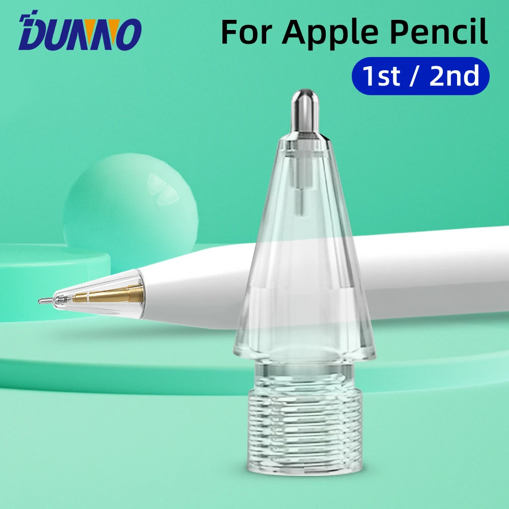 Pencil Tips For Apple Pencil 1st / 2nd Generation Double Layer Transparent Thin Tip for iPad Stylus Pen Spare Nib