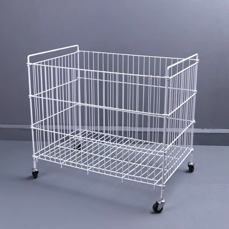 Reinforced clothing cage, with casters, removable clothing display rack, promotional iron frame, metal mesh frame