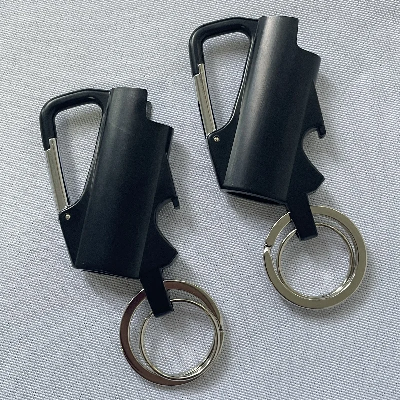 Multi Functional Outdoor Mini Bic J5 Lighter Metal Holder Case Explosion Multifunctional Bottle Opener Keychain Backpack Buckle