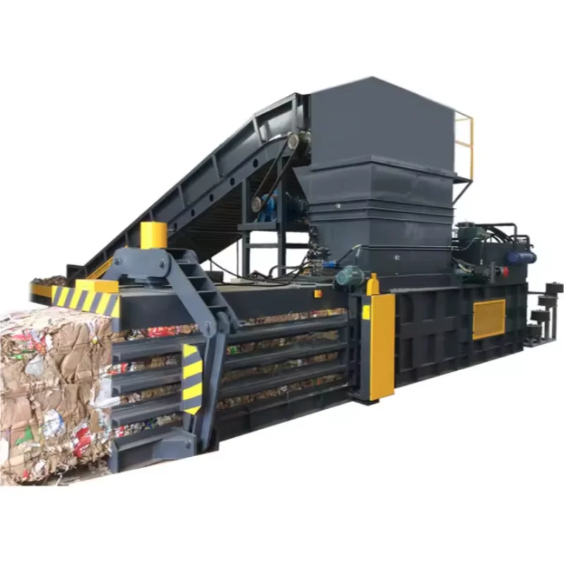 Fast Automatic Bale Ejection Push Plate Fully Automatic Horizontal Baler Shorten Work Cycle For Plastic Waste Factory