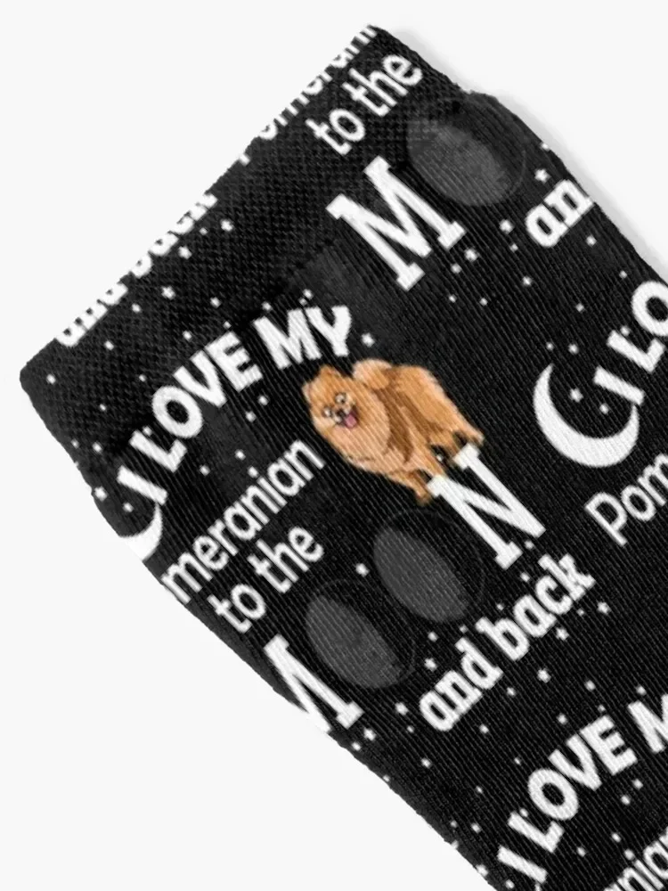 I Love My Pomeranian to The Moon And Back - Christmas And Birthday Gift Ideas Socks compression floor Luxury Woman Socks Men's