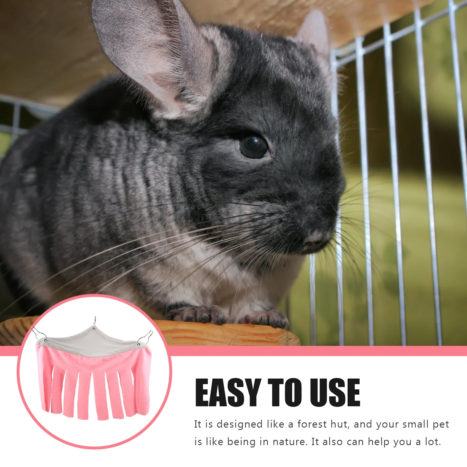 

1pcs Pet Hideaway House For Small Pets, Forest Hut Style Hamster Hammock Bed, Durable Machine-Washable Corner Hideout, Guinea