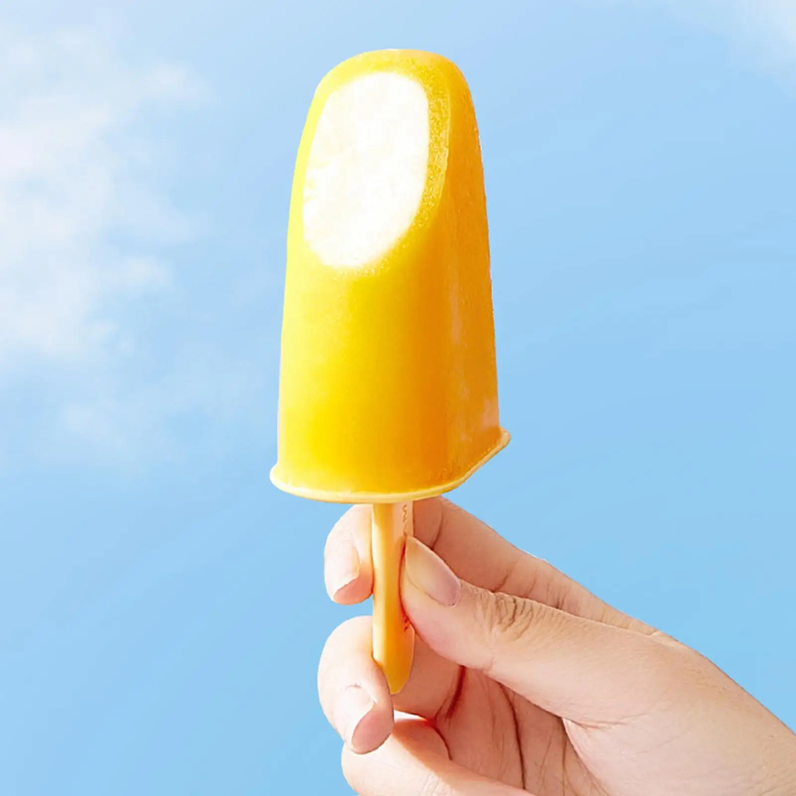 Ice Cream Mold 4 Cavity Easy Release Drip-Proof Non-Stick Ice Pop Maker Mold for Freezer Refrigerator Home Kitchen Summer Family