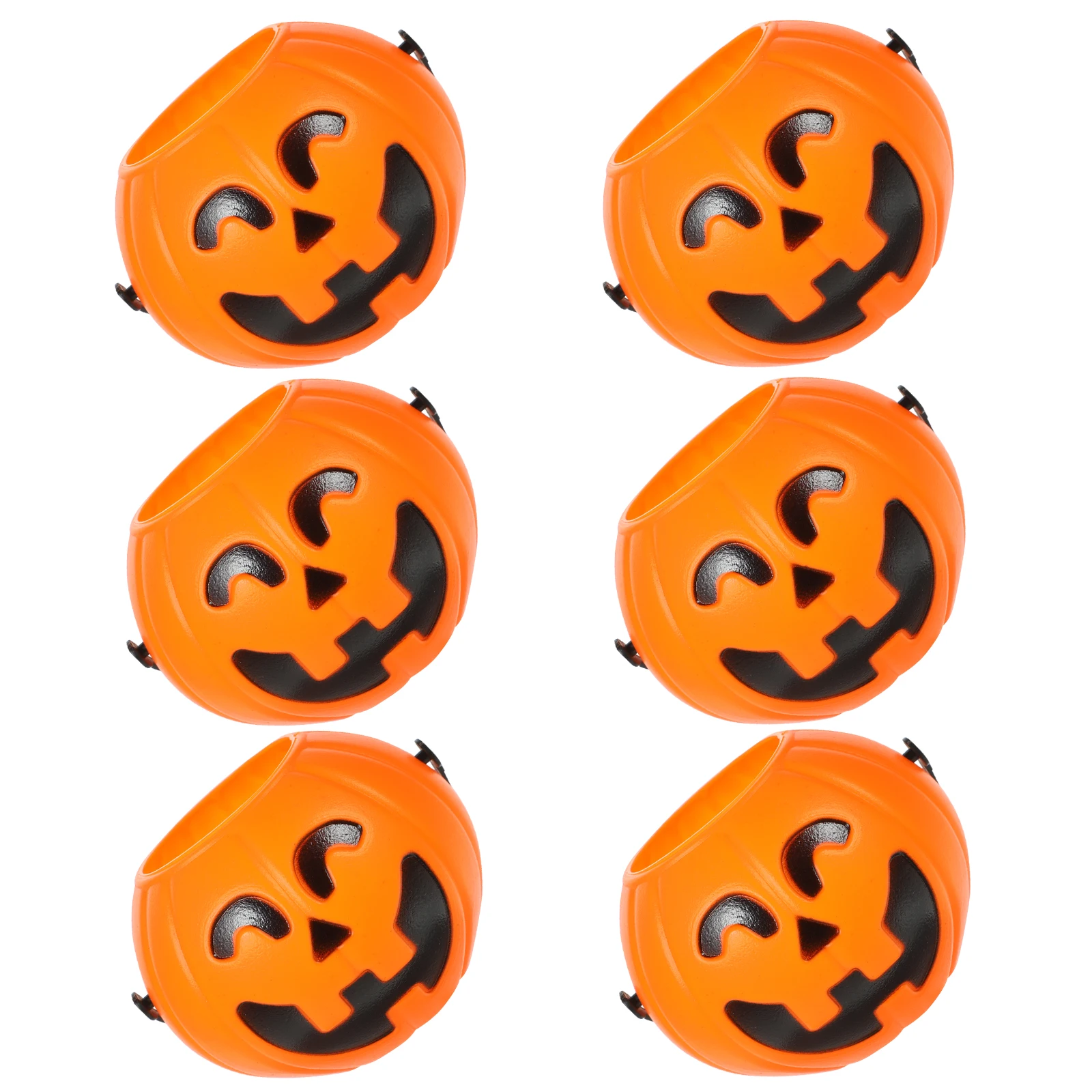 

6 Pcs Pumpkin Bucket Props Halloween Large Girl Container Basket Kids Plastic Purple Small Bulk Buckets