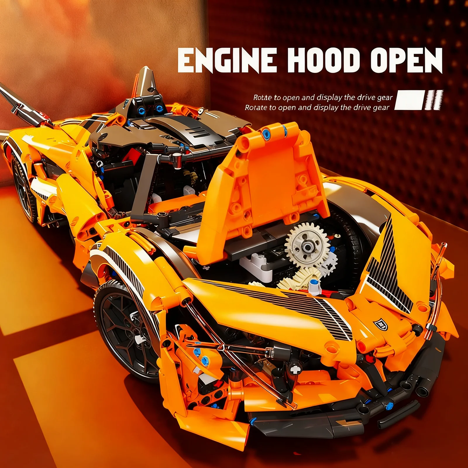 MOC 2088PCS Racing Car Building Blocks with Butterfly Doors Motorized Remote Control Vehicle Model Assembly Kit Christmas Gift