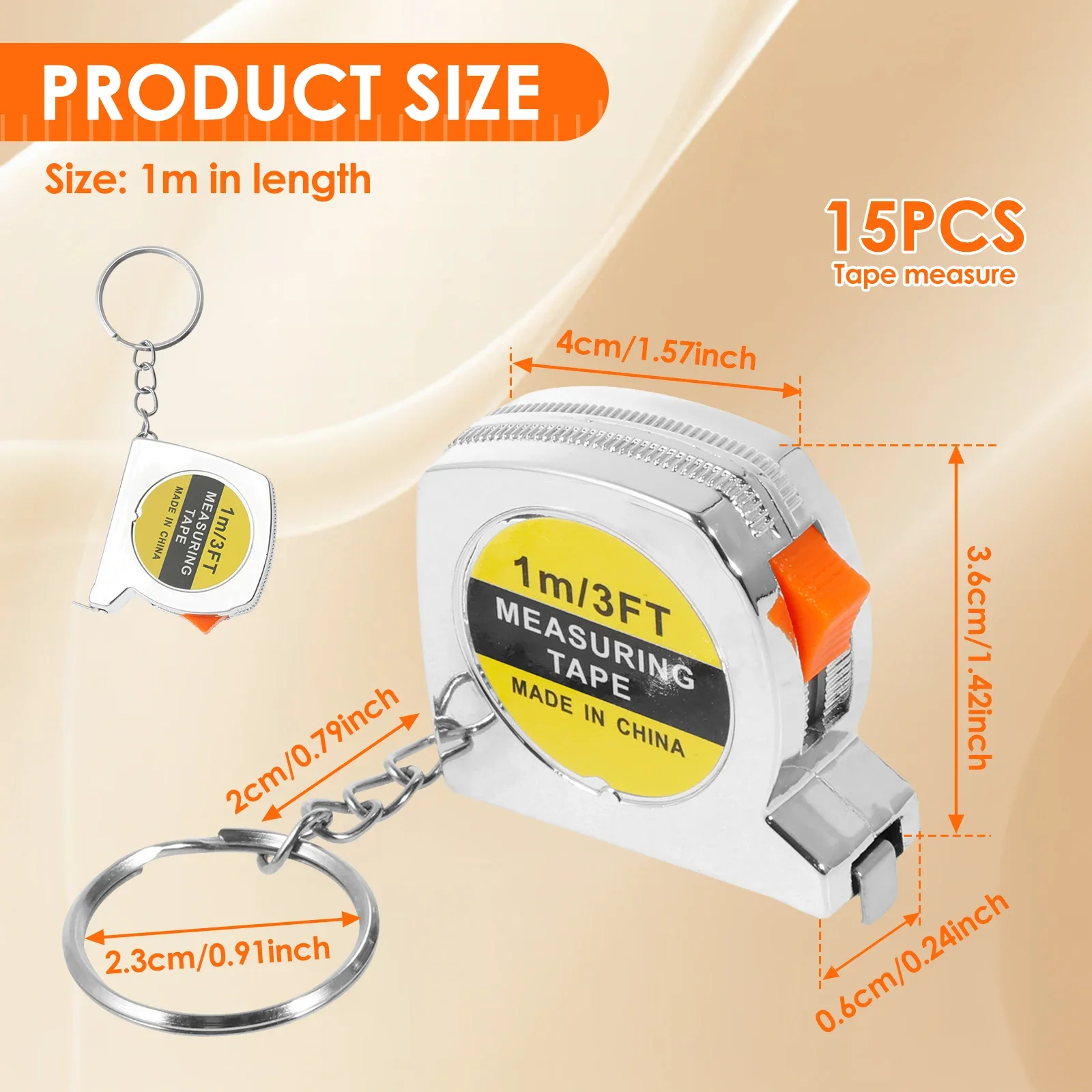 15/30Pcs Mini Tape Measure for Measuring Height 3FT Portable Flexible Keychain Tape Measure Multifunctional Small Measuring Tape