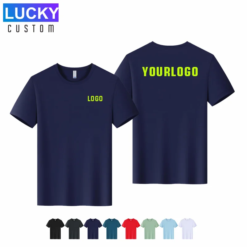 

Custom Logo Round Neck T-Shirt Ultra-Light Men's Quick Drying Breathable Sweat-Absorbent Shirt Suitable Gym Group Uniforms