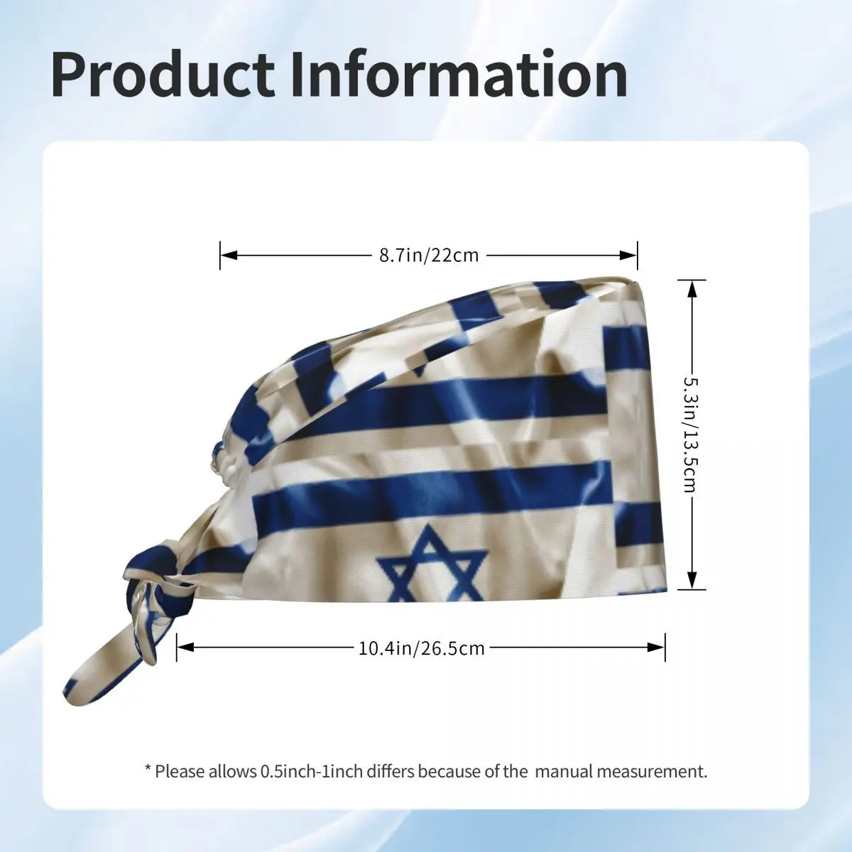 Шапка-скраб с флагом Израиля, рабочая хирургическая шапка для врача, унисекс, регулируемые шапочки для кормления для стоматолога