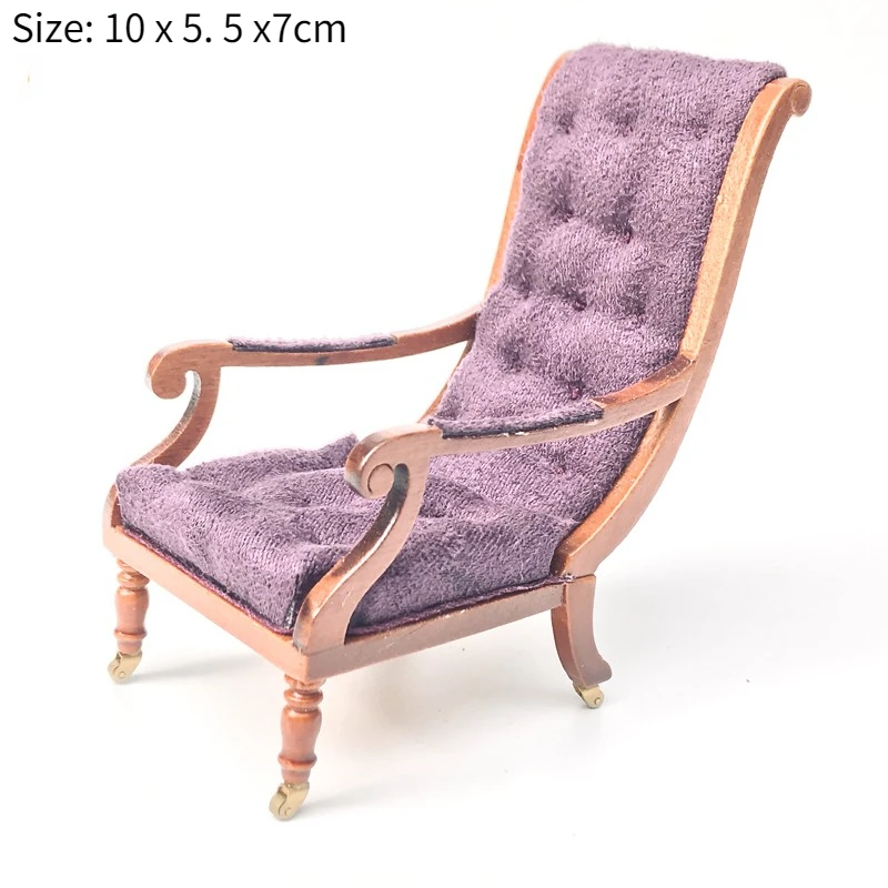 Doll house sofa furniture model simulation double leather sofa Miniature Furniture Armchair Sofa Footstool Doll Decor Toy