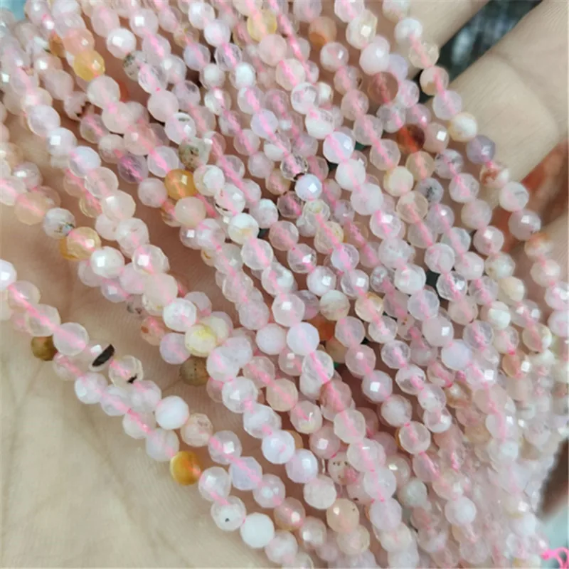 

1 String Natural SAKURA Blossom Agate Stone Faceted Ball 2MM 3MM 4MM Good Choice For Making Jewelry