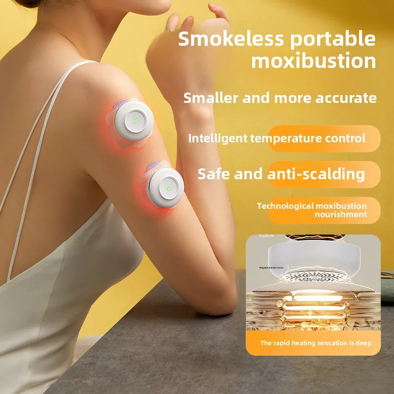 Portable intelligent magnetic heat compress fumigator, constant massage of smokeless moxibustion box at home
