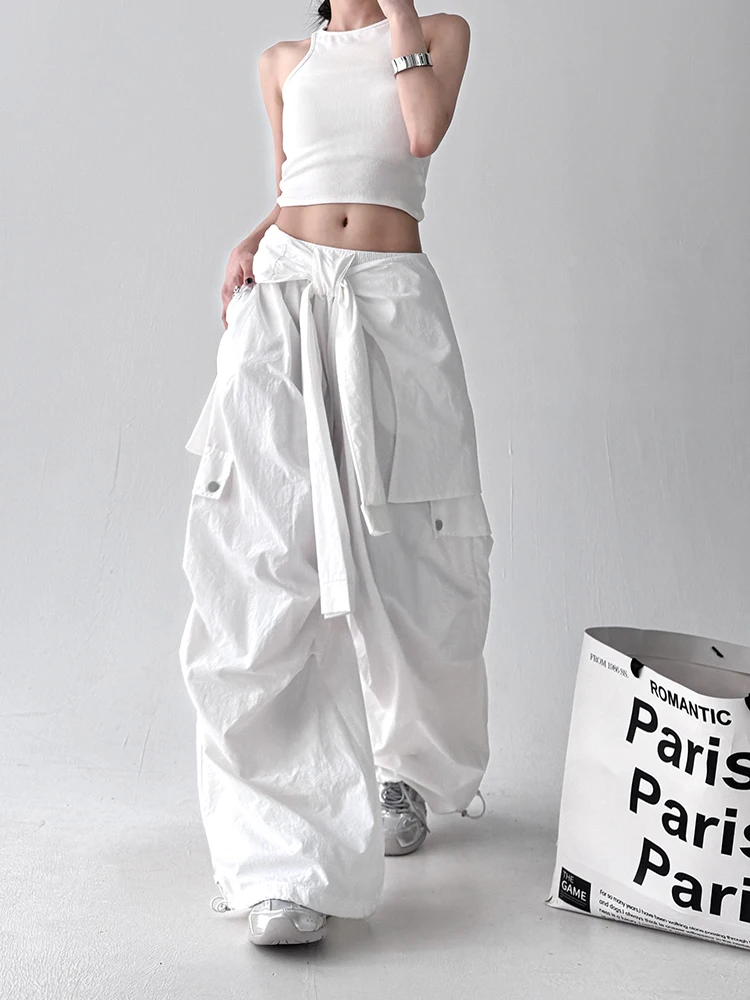 กางเกงขายาวทรงขาบานเอวสูงลำลองสำหรับผู้หญิง ฤดูร้อน 2025 เหมาะสำหรับทำงาน ป้องกันแสงแดด ดีไซน์สวยเก๋ ให้ลุคดูสูงขึ้น