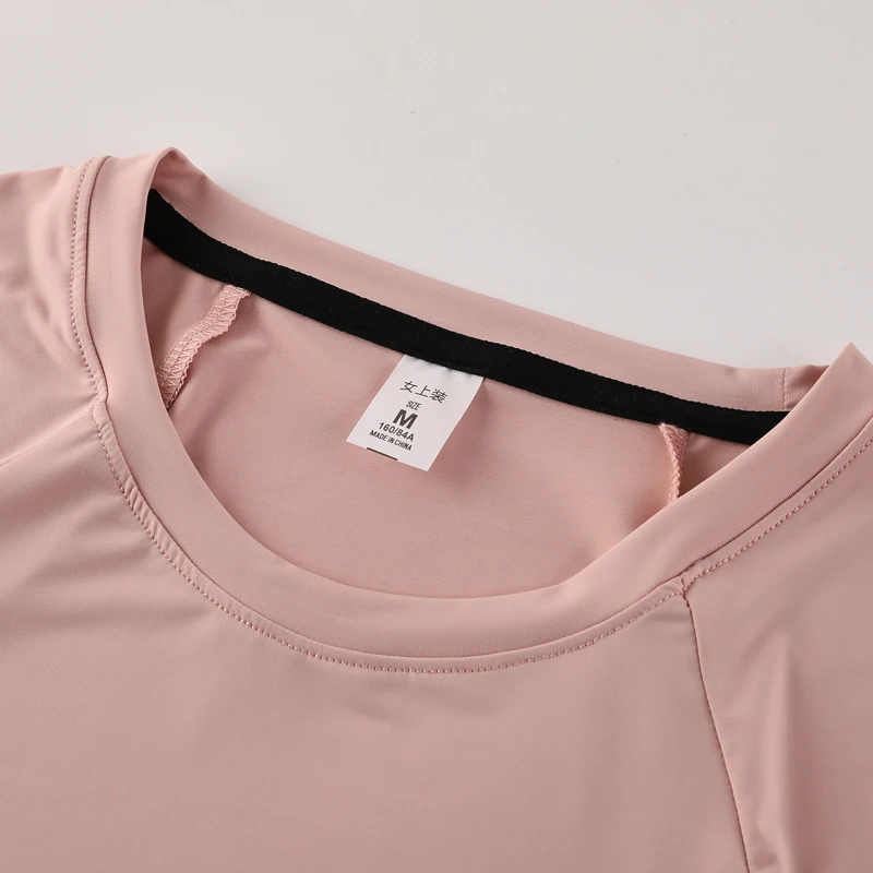 اليوغا قصيرة الأكمام المرقعة تنفس الجري الرياضة تمتد التجفيف السريع اللياقة البدنية المحملة تمارين تجريب التدريب قميص #5