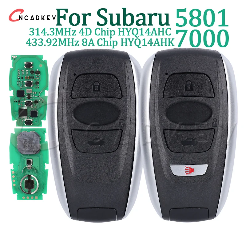 Smart Key Car Remote For Subaru BRZ XV Forester Impreza Legacy Outback 5801/7000 314.3 433.9 MHz 4D/8A Chip HYQ14AHC HYQ14AHK