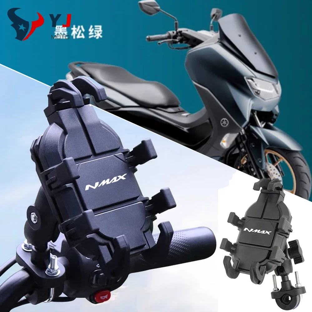 For YAMAHA NMAX155 N MAX NMAX 155 125 NMAX125 Moto Accessories Handlebar Mobile Phone Holder W/ Shock Absorber GPS Stand Bracket