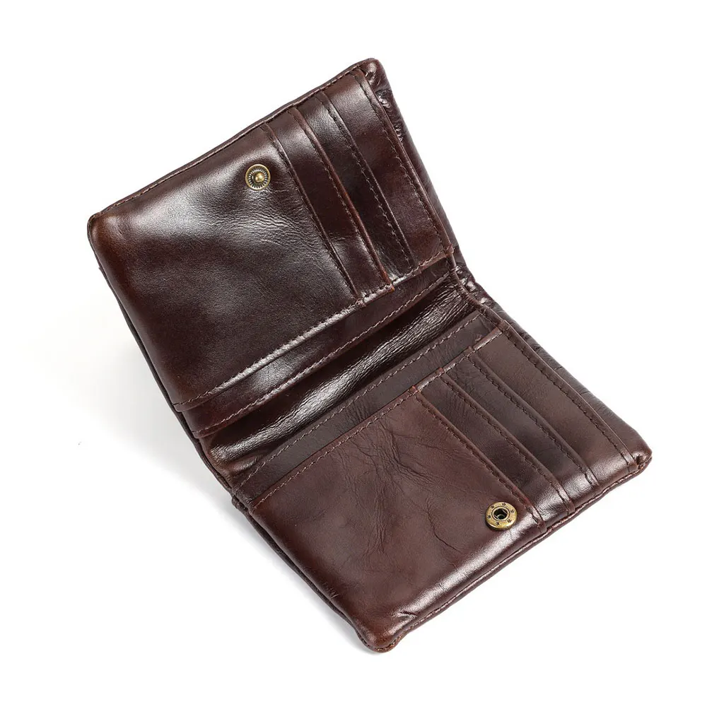 Men's Coin Purse Wallet RFID Anti-theft Man Leather Wallet Zipper Business Card Holder Money Bag Wallet Male
