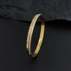 New Roman numeral zircon O-shaped buckle bracelet, high quality gold-plated women's bracelet, wedding party jewelry