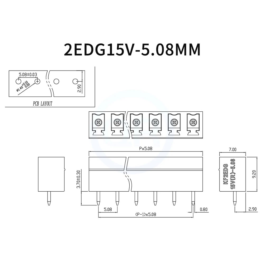 (10 Pcs) KF 2EDG15R 2EDG15V 5.08mm Pitch Solder Plate Plug-in PCB Right Angle Straight Pin Terminal Block 15EDG15R/V 5.08 2~24P