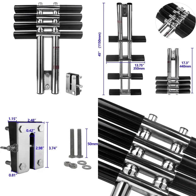 Grade 4 Stainless Steel Non Slip Telescopic Submersible Ladder Replacement for Yacht Fishing Boat Speedboat Marine