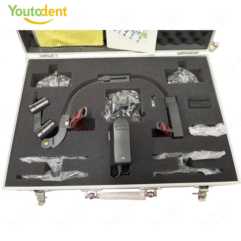 Dental Loupe Magnification Binocular 6X 2.5X 3.5X  Single Battery With 5W LED Light Surgical Headlight for Dentist Medical Lamp