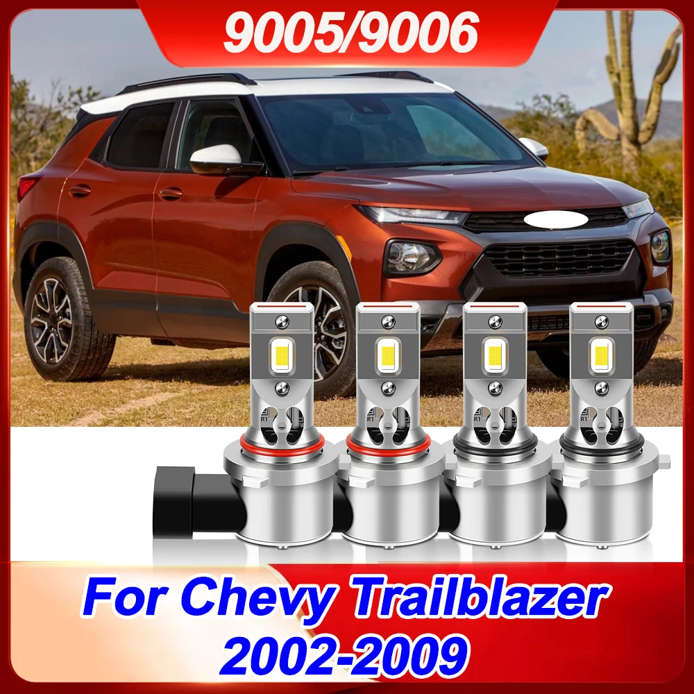 

For Chevy Trailblazer 2002-2009 LED 9005 9006 Light Bulbs 20000LM Car Headlight Bulbs 6500K HB3 HB4 Automobile Lamps