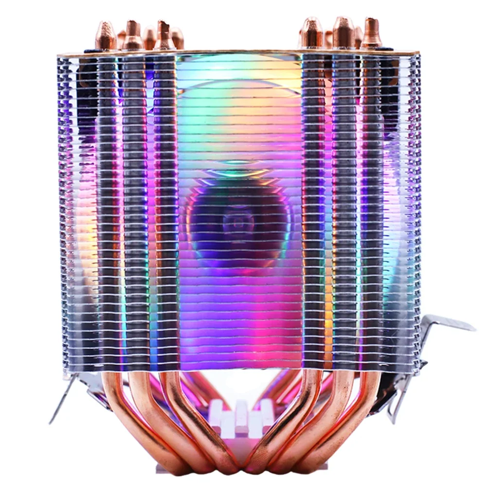 Enfriador de CPU de 6 tubos de calor RGB X79 X99 3Pin PWM 4Pin Quiet para Intel LGA 1150 1151 1155 1200 1366 2011 AMD AM3 AM4 Ventilador