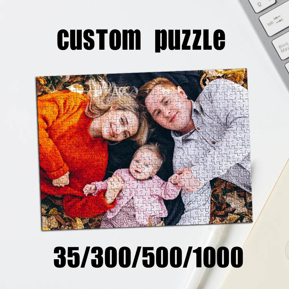 35/300/500/1000 Stück personalisiertes, individuelles Foto-Familienfotoalbum, Puzzle, familienfreundliches Puzzle-Spielzeug, tolles personalisiertes Geschenk